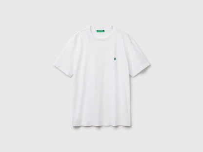 Benetton White Men Basic Cotton T-Shirt SKU: 3MI5J1AF7_101 Image 03