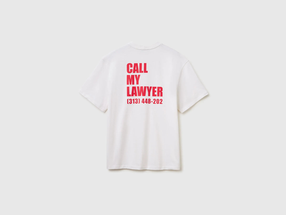 Benetton White Men Relaxed Fit T-Shirt with Print SKU: 3MI5U10BW_905 Image 02