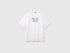 Benetton White Men Relaxed Fit T-Shirt with Print SKU: 3MI5U10C5_101 Image 01