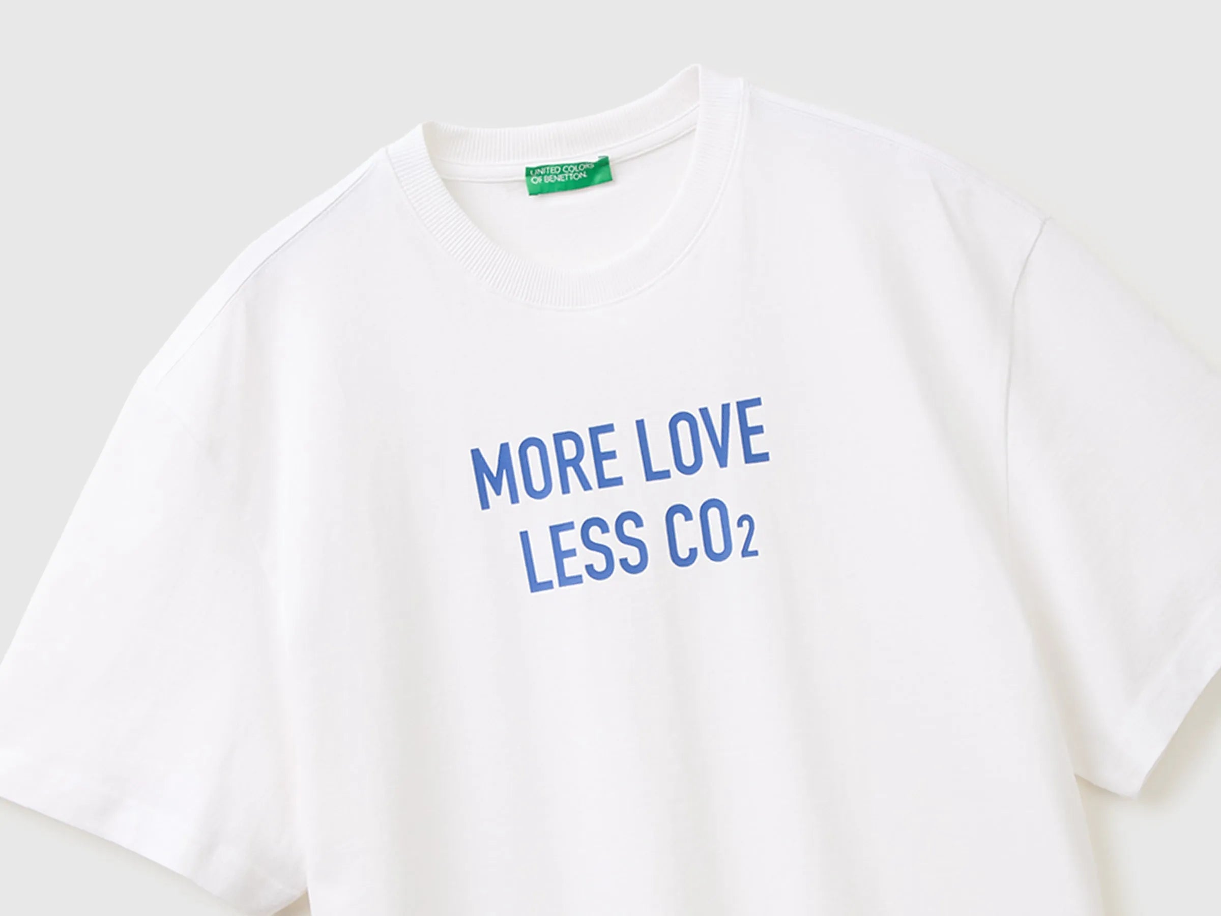 Benetton White Men Relaxed Fit T-Shirt with Print SKU: 3MI5U10C5_101 Image 03