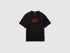 Benetton Black Men Relaxed Fit T-Shirt with Print SKU: 3MI5U10C5_901 Image 01