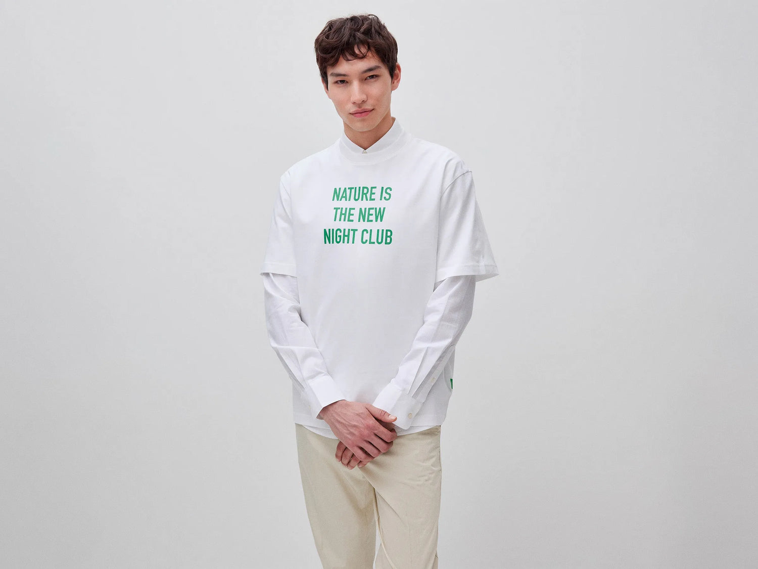 Benetton White Men Relaxed Fit T-Shirt with Print SKU: 3MI5U10C5_902 Image 01