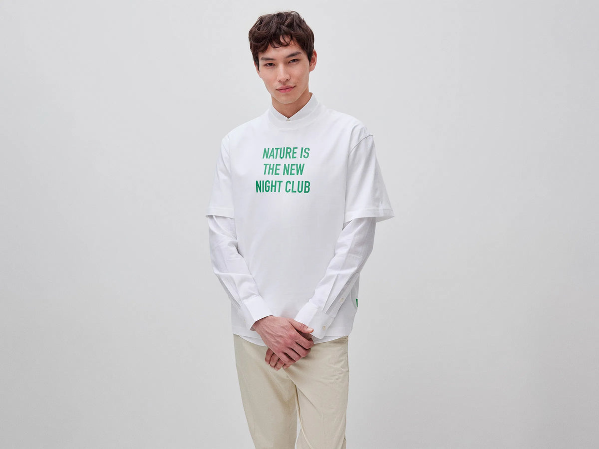 Benetton White Men Relaxed Fit T-Shirt with Print SKU: 3MI5U10C5_902 Image 01