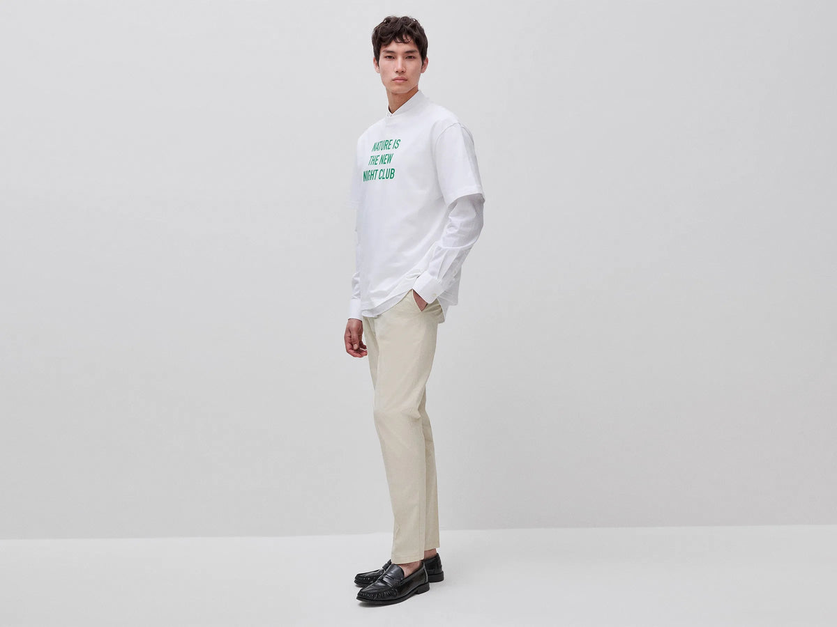 Benetton White Men Relaxed Fit T-Shirt with Print SKU: 3MI5U10C5_902 Image 03
