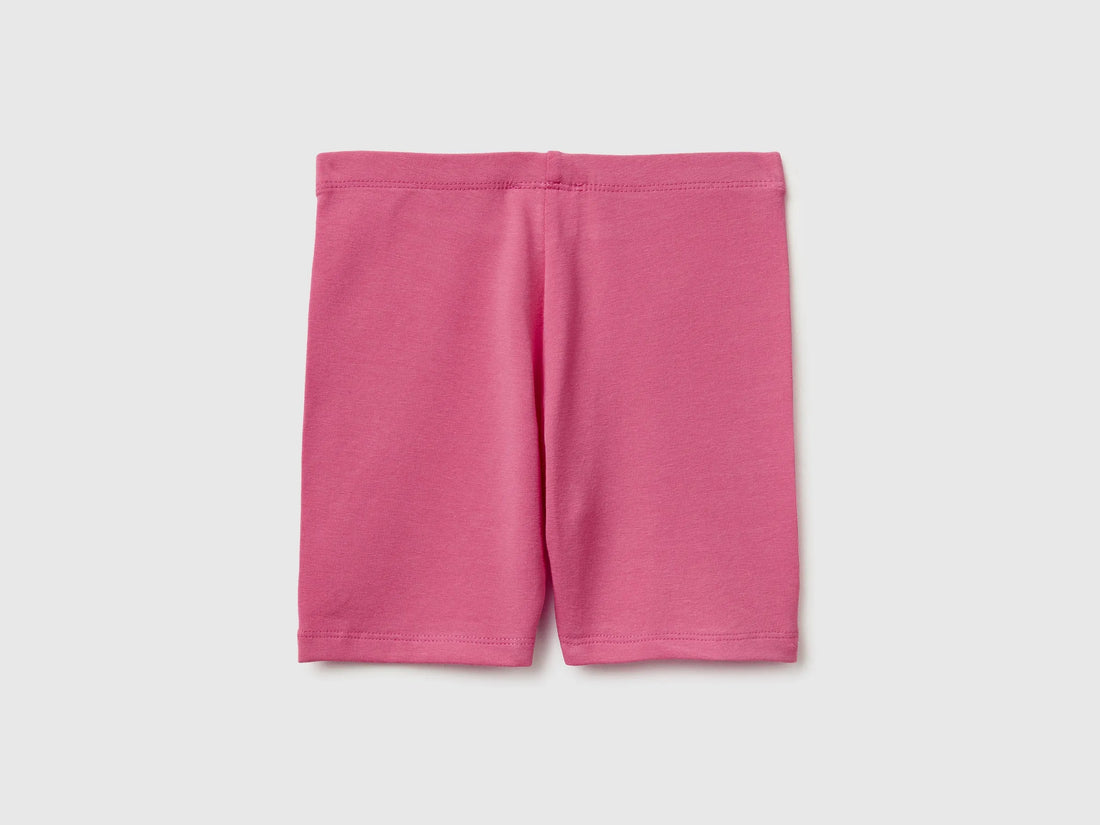 Benetton Pink Girls Stretch Cotton Short Leggings SKU: 3MT1G900R_01T Image 02