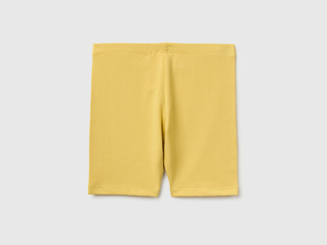 Benetton Yellow Girls Stretch Cotton Short Leggings SKU: 3MT1G900R_22R Image 02