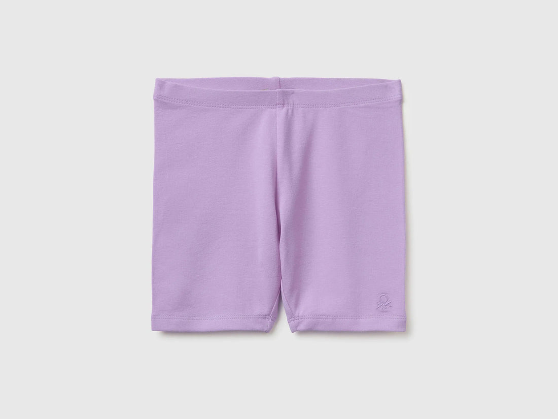 Benetton Purple Girls Stretch Cotton Short Leggings SKU: 3MT1G900R_2P5 Image 01