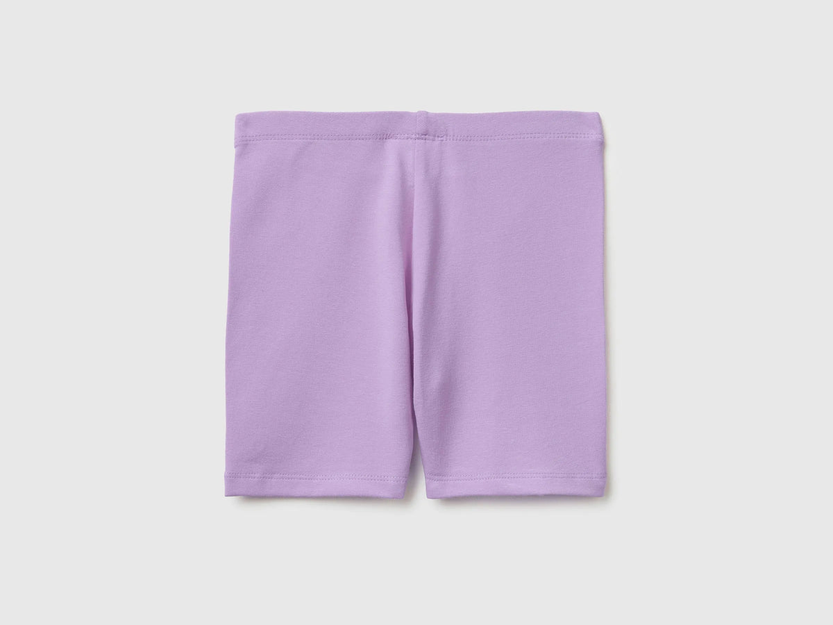 Benetton Purple Girls Stretch Cotton Short Leggings SKU: 3MT1G900R_2P5 Image 02