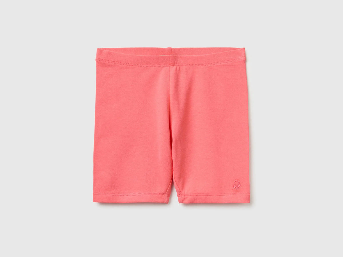 Benetton Pink Girls Stretch Cotton Short Leggings SKU: 3MT1G900R_35Q Image 01