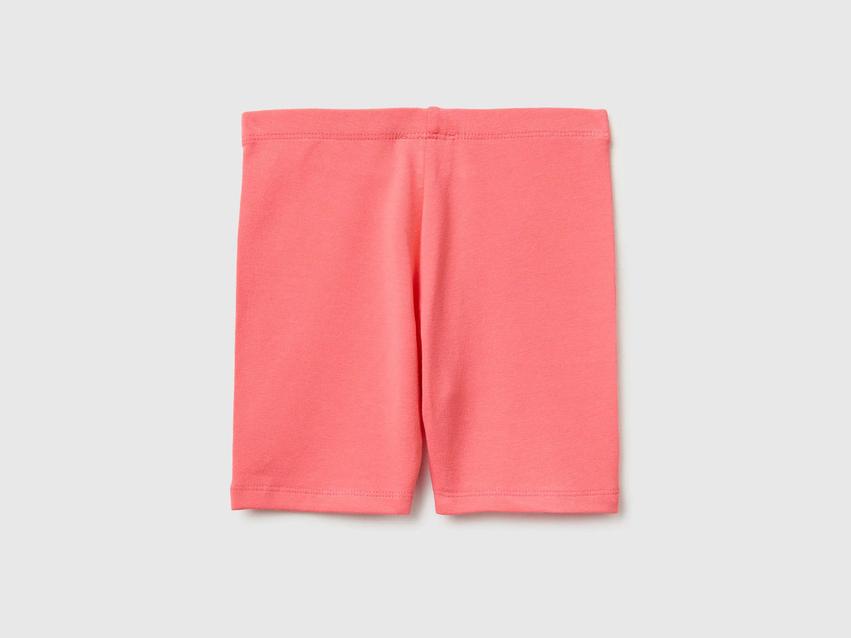 Benetton Pink Girls Stretch Cotton Short Leggings SKU: 3MT1G900R_35Q Image 02