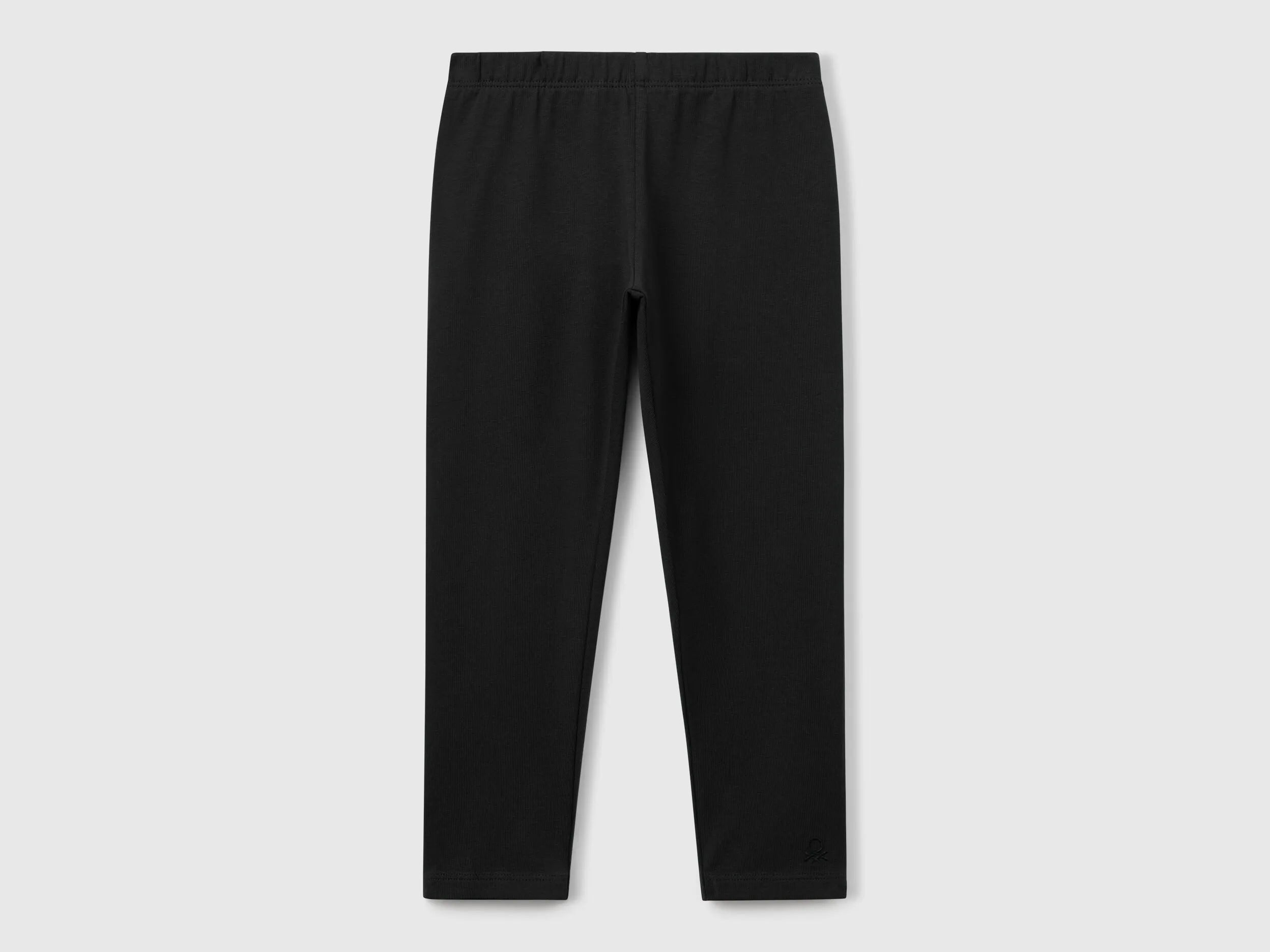 Benetton Black Girls Stretch Cotton Leggings SKU: 3MT1GF01L_100 Image 01