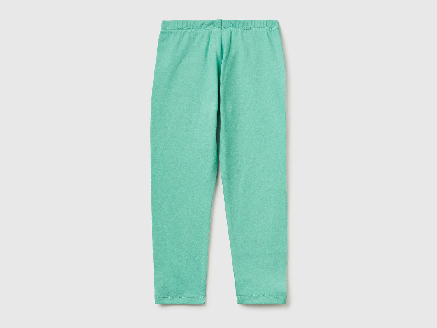 Benetton Aqua Girls Leggings in Stretch Cotton with Logo SKU: 3MT1GF01L_13D Image 02