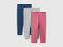 Benetton Multi-Color Girls Three Stretch Cotton Leggings SKU: 3MT1GF055_906 Image 01