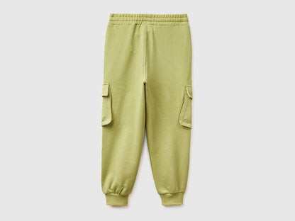 Benetton Military Green Boys Fleece Cargo Joggers SKU: 3NBMCF06I_1Q1 Image 02