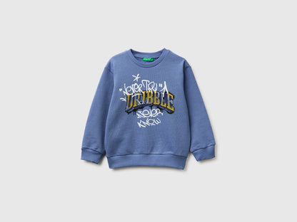 Benetton Air force blue Boys Oversized Sweatshirt with Print SKU: 3NBMG10M9_05N Image 01