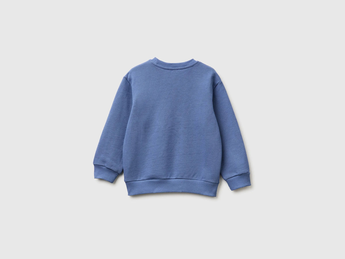 Benetton Air force blue Boys Oversized Sweatshirt with Print SKU: 3NBMG10M9_05N Image 02