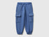 Benetton Air force blue Boys Fleece Cargo Joggers SKU: 3NBMGF045_05N Image 01