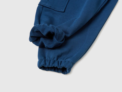 Benetton Dark blue Boys Fleece Cargo Joggers SKU: 3NBMGF045_37T Image 03