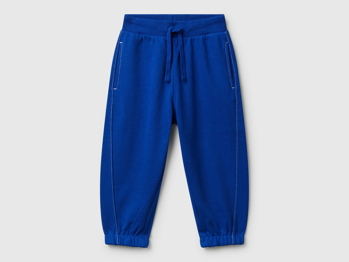 Benetton_Bright Blue_100% Cotton Joggers_3NBMGF053_19R_01