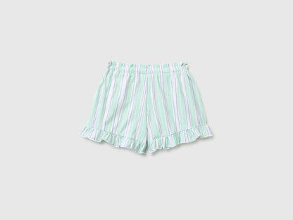 Benetton Multi-Color Girls Printed Shorts with Ruffles SKU: 3P0UG9029_73G Image 02