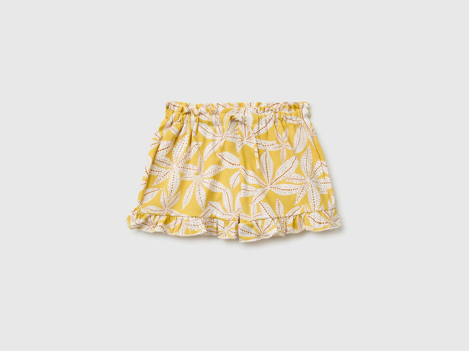 Benetton Multi-Color Girls Printed Shorts with Ruffles SKU: 3P0UG9029_73K Image 01