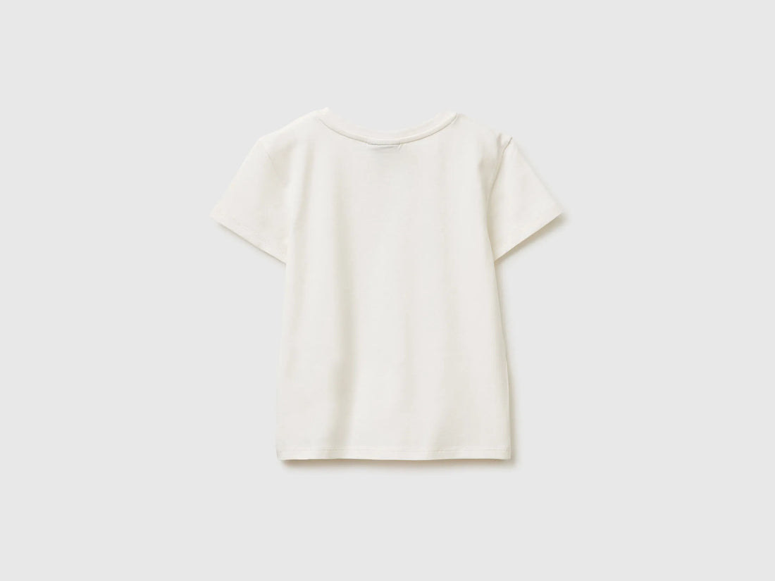 Benetton Creamy White Girls Kuromi Hello Kitty T-Shirt SKU: 3P4ZC10SQ_00E Image 02