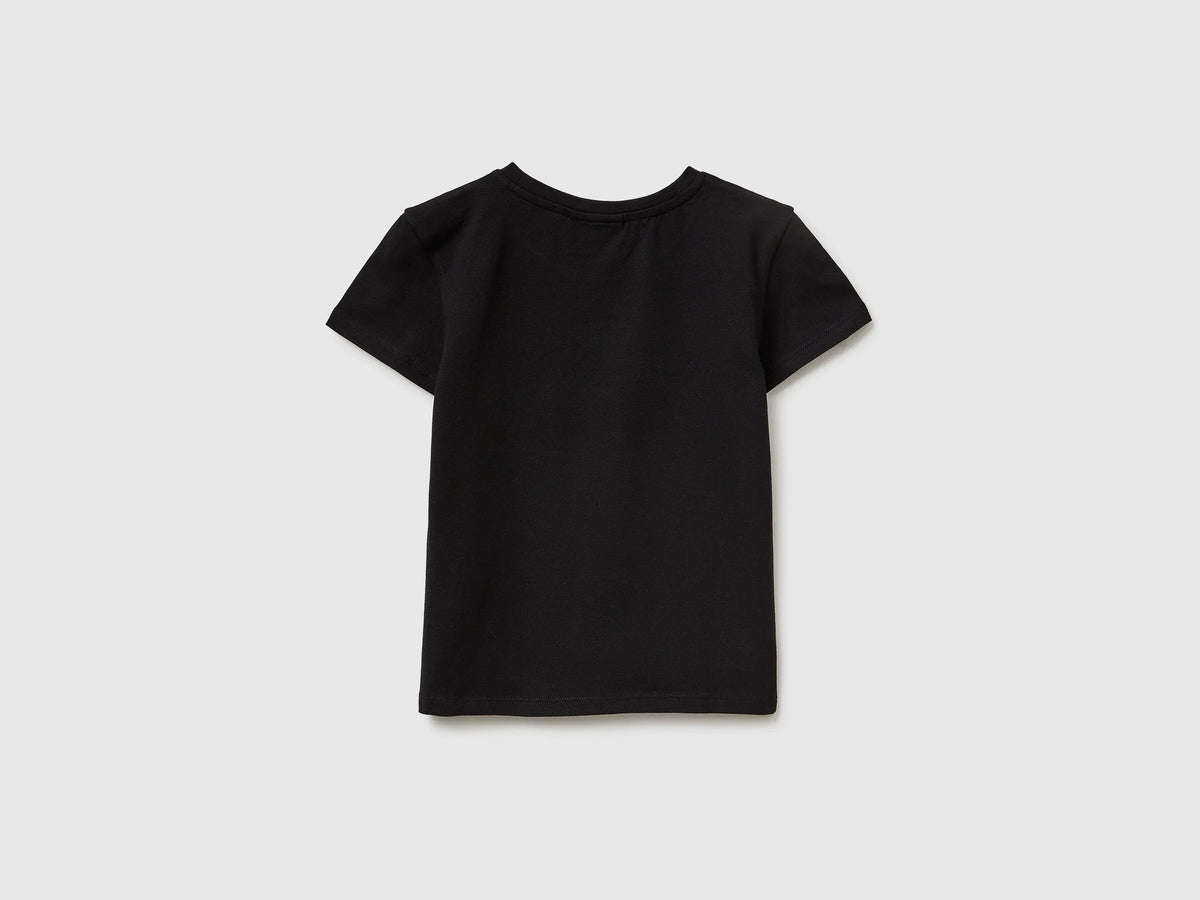 Benetton Black Girls Kuromi Hello Kitty T-Shirt SKU: 3P4ZC10SQ_100 Image 02