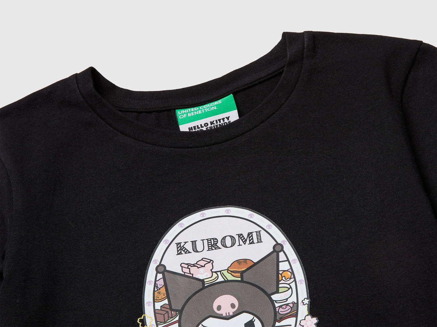 Benetton Black Girls Kuromi Hello Kitty T-Shirt SKU: 3P4ZC10SQ_100 Image 03