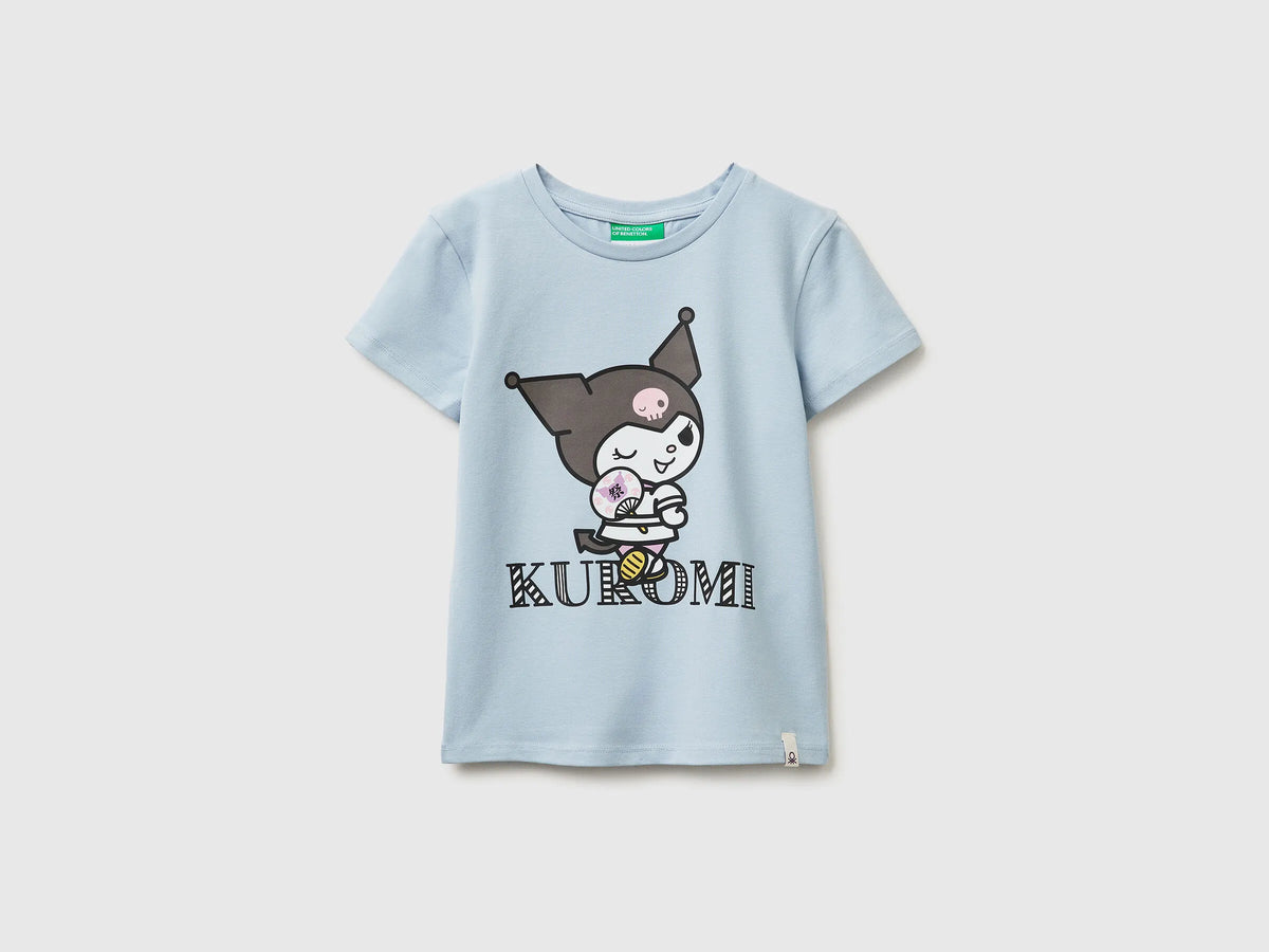Benetton Light Blue Girls Kuromi Hello Kitty T-Shirt SKU: 3P4ZC10SQ_12C Image 01