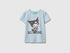 Benetton Light Blue Girls Kuromi Hello Kitty T-Shirt SKU: 3P4ZC10SQ_12C Image 01