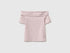 Benetton Pink Girls Boat-Neck T-Shirt SKU: 3P4ZC10T4_0C3 Image 01