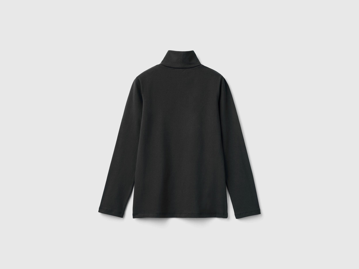 Benetton_Black_Stretch T-Shirt with High Neck_3P4ZC202N_100_02
