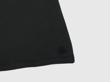 Benetton Black Girls Stretch T-Shirt with High Neck SKU: 3P4ZC202N_100 Image 03