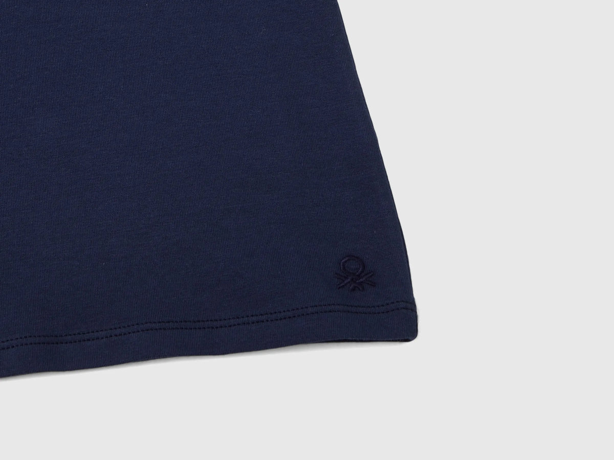 Benetton Dark blue Girls Stretch T-Shirt with High Neck SKU: 3P4ZC202N_252 Image 03