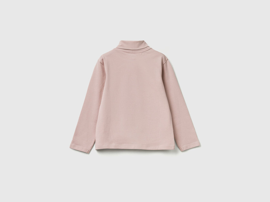 Benetton_Soft Pink_Turtleneck T-Shirt in Stretch Cotton_3P4ZG200D_12U_02