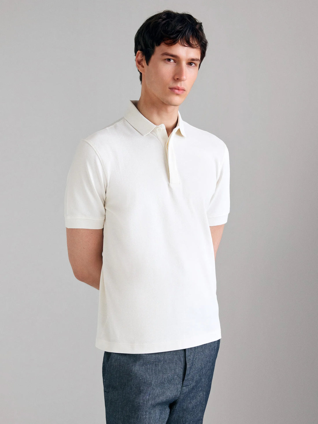 Sisley Creamy white Men Regular Fit Polo Shirt SKU: 3P6XS3011_0Q2 Image 03