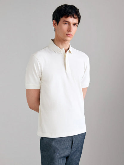 Sisley Creamy white Men Regular Fit Polo Shirt SKU: 3P6XS3011_0Q2 Image 03