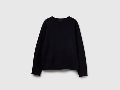 Benetton_Black_Stretch Modal T-Shirt_3QAFD10AU_100_02