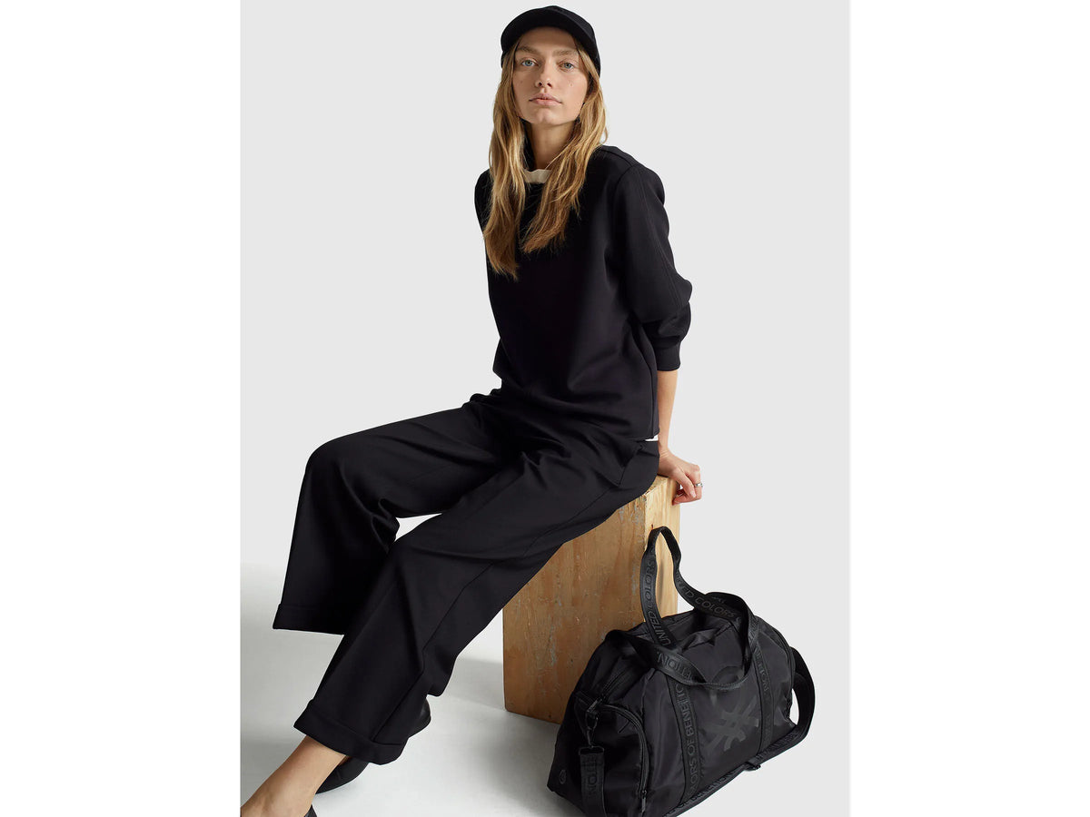 Benetton_Black_Stretch Modal T-Shirt_3QAFD10AU_100_03