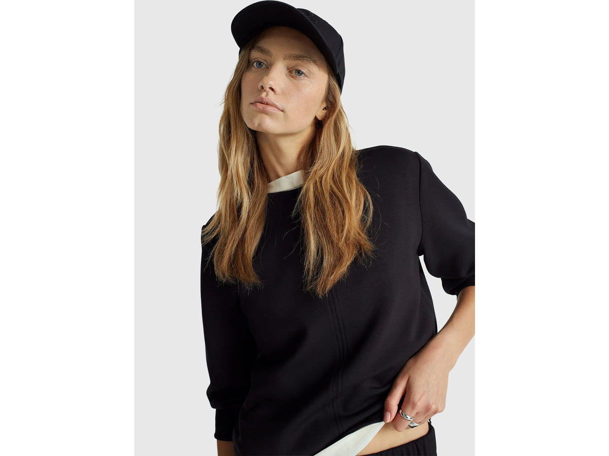 Benetton_Black_Stretch Modal T-Shirt_3QAFD10AU_100_04