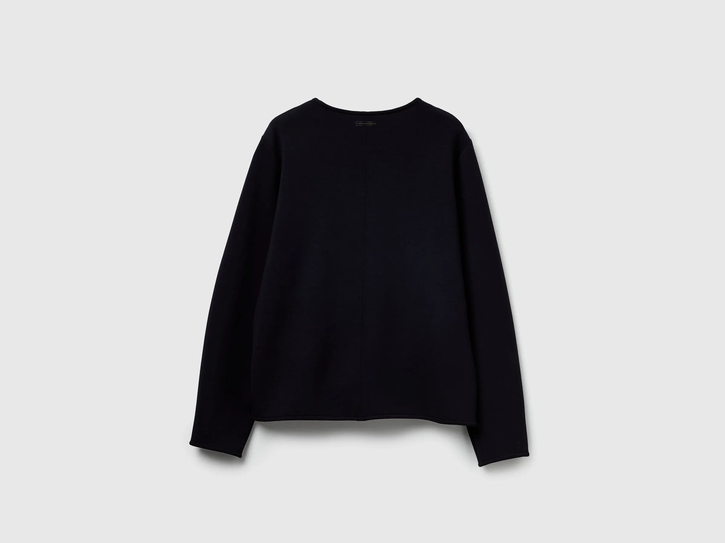 Benetton_Black_Stretch Modal T-Shirt_3QAFD10AU_100_06