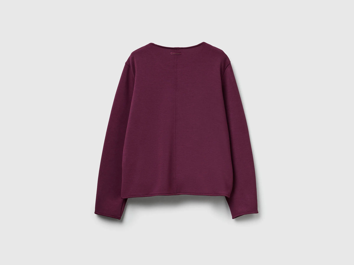 Benetton_Plum_Stretch Modal T-Shirt_3QAFD10AU_1D3_06