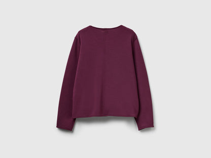 Benetton_Plum_Stretch Modal T-Shirt_3QAFD10AU_1D3_06