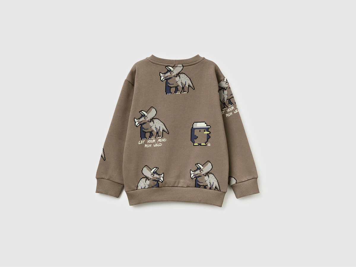 Benetton_Dove Gray_Regular Fit Sweatshirt with Print_3QHCG10KX_68U_02