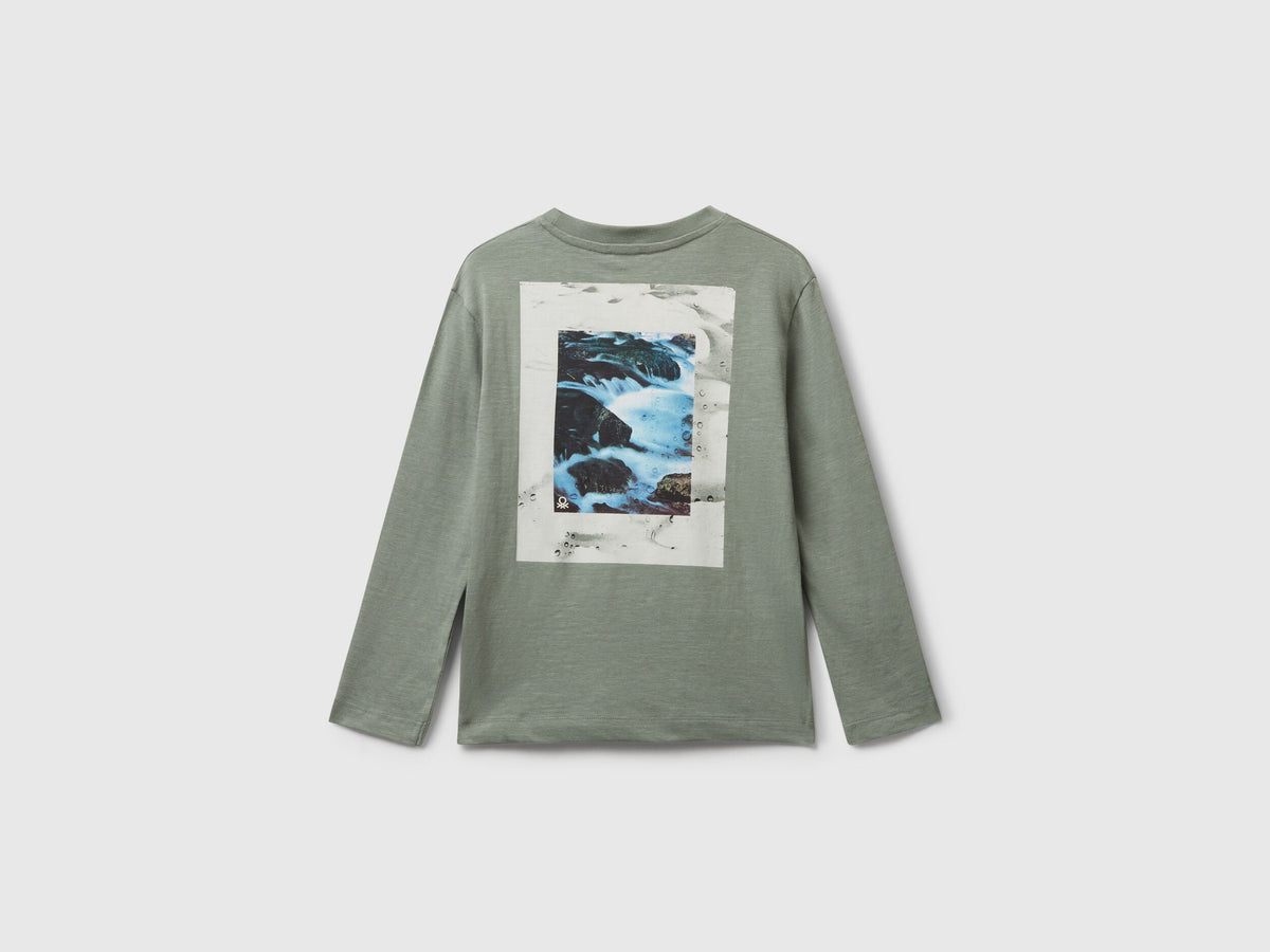 Benetton_Light Green_T-Shirt with Print on Front and Back_3TAMC10PV_075_02
