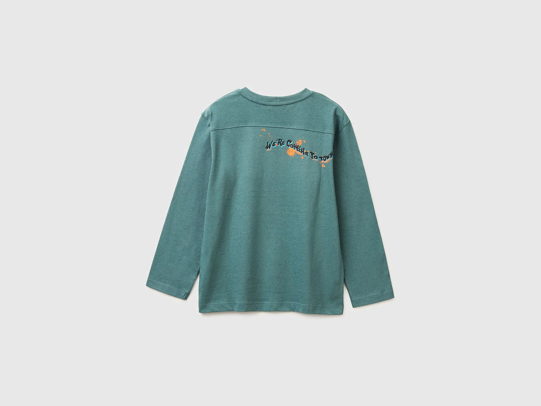 Benetton_Turquoise_T-Shirt with Graffiti Print_3U5YC10R6_903_02