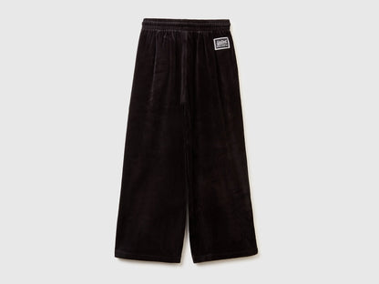 Benetton_Black_Wide Chenille Trousers_3UAPCF06T_100_02