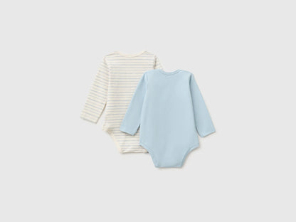 Benetton Sky Blue Unisex Two Long-Sleeved Bodysuits SKU: 3UMRAB014_903 Image 02