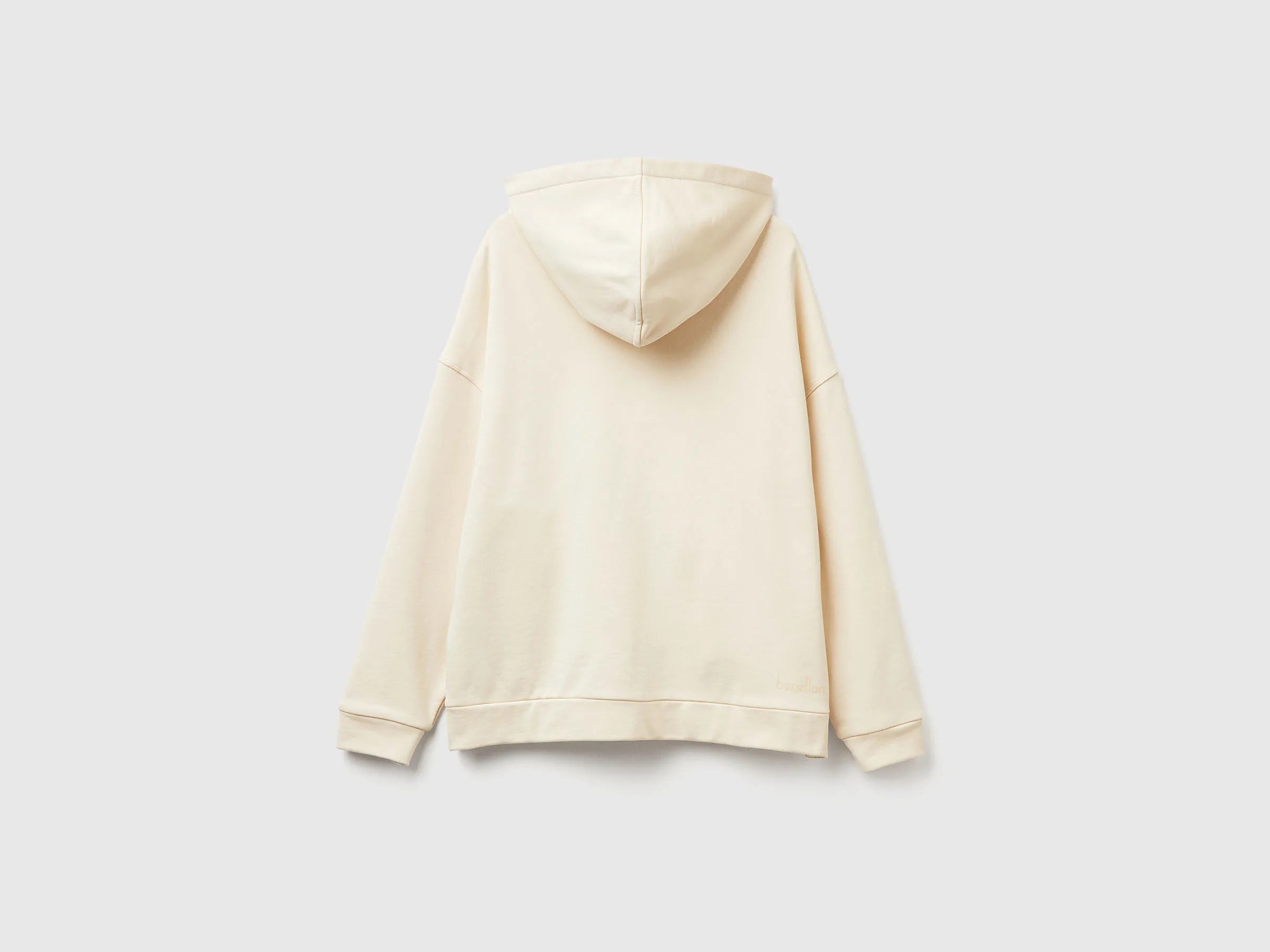 Benetton_Creamy White_100% Cotton Sweatshirt with Zip and Hood_3UNID500R_3C9_02