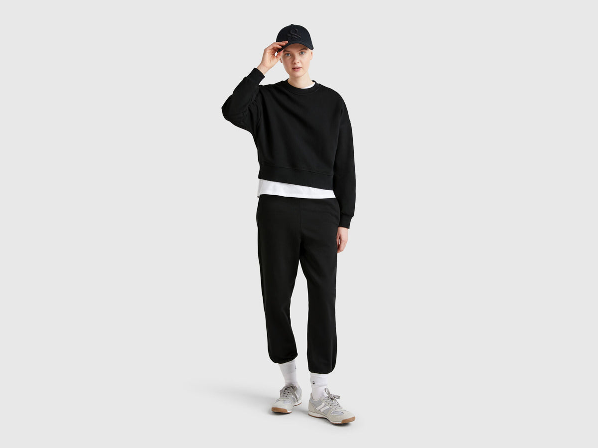 Benetton_Black_Pure Cotton Joggers_3UNIDF01A_100_01